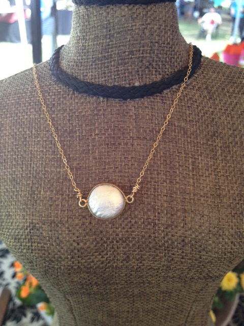 Pearl necklace with 14K gold-filled chain